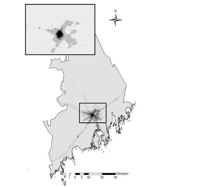 Using grid data in order to relate Traffic-Related Air Pollution and Dementia Incidence in Northern Sweden.