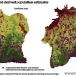 Ivory Coast mobile phone population cartogram